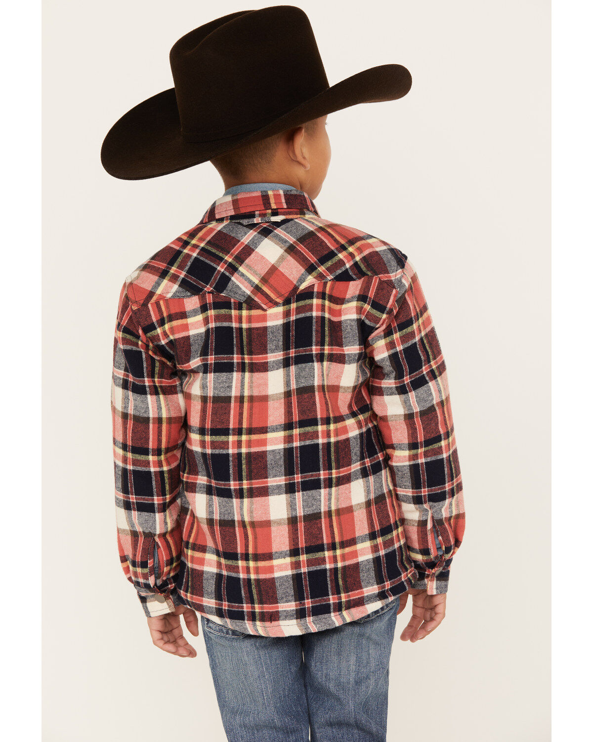 Roper Boys' Plaid Print Long Sleeve Flannel Shacket