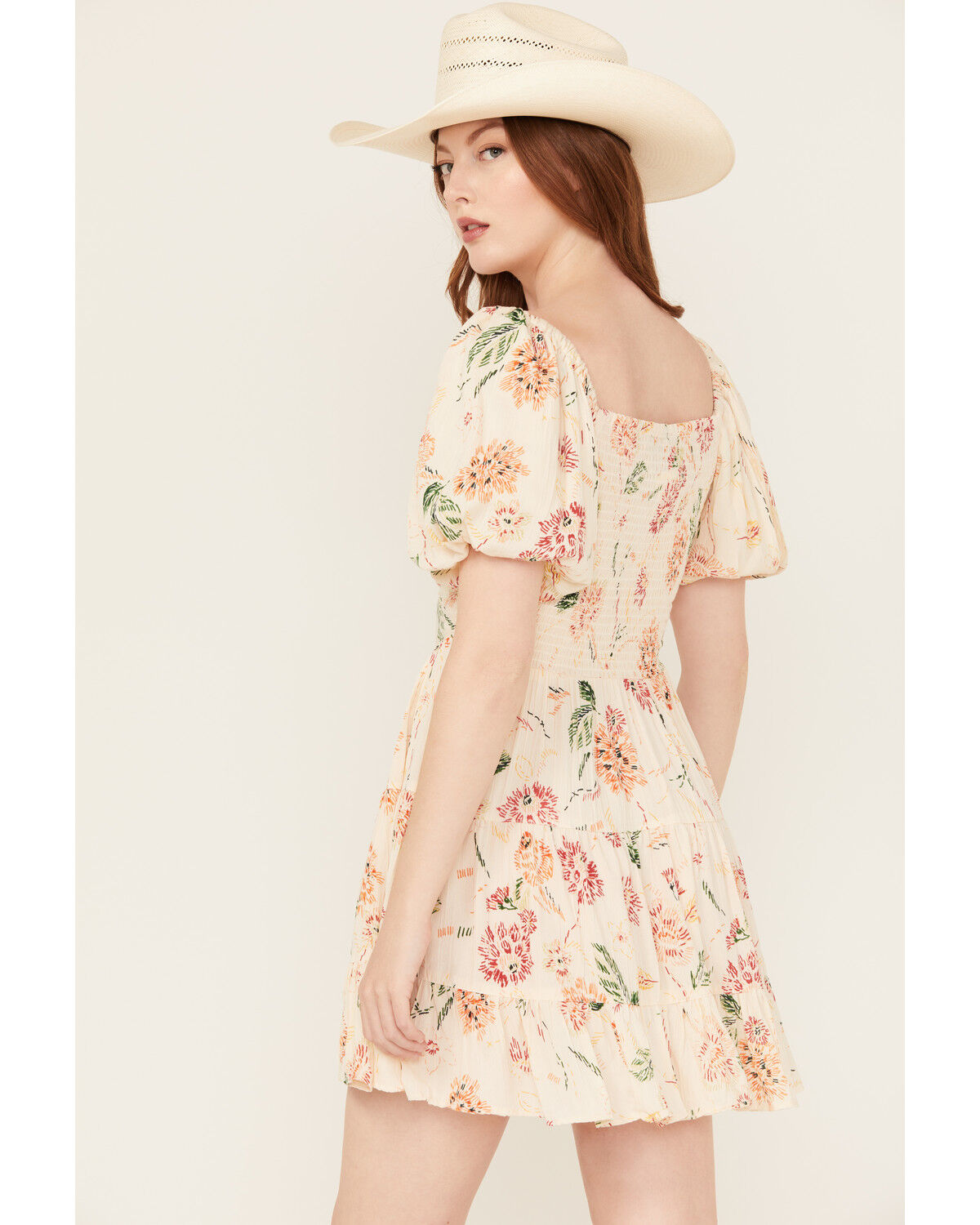 Angie Women's Floral Print Short Sleeve Mini Dress