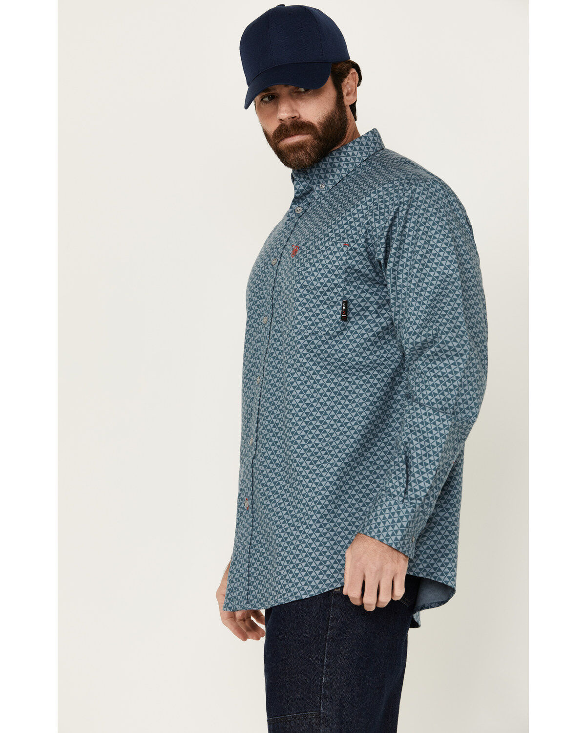 Ariat Men's FR Appalachia Geo Print Long Sleeve Button-Down Stretch Work Shirt