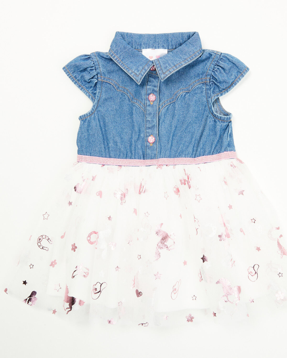 Sugar California Infant Girls' Denim Western Yoke Rodeo Tutu Dress