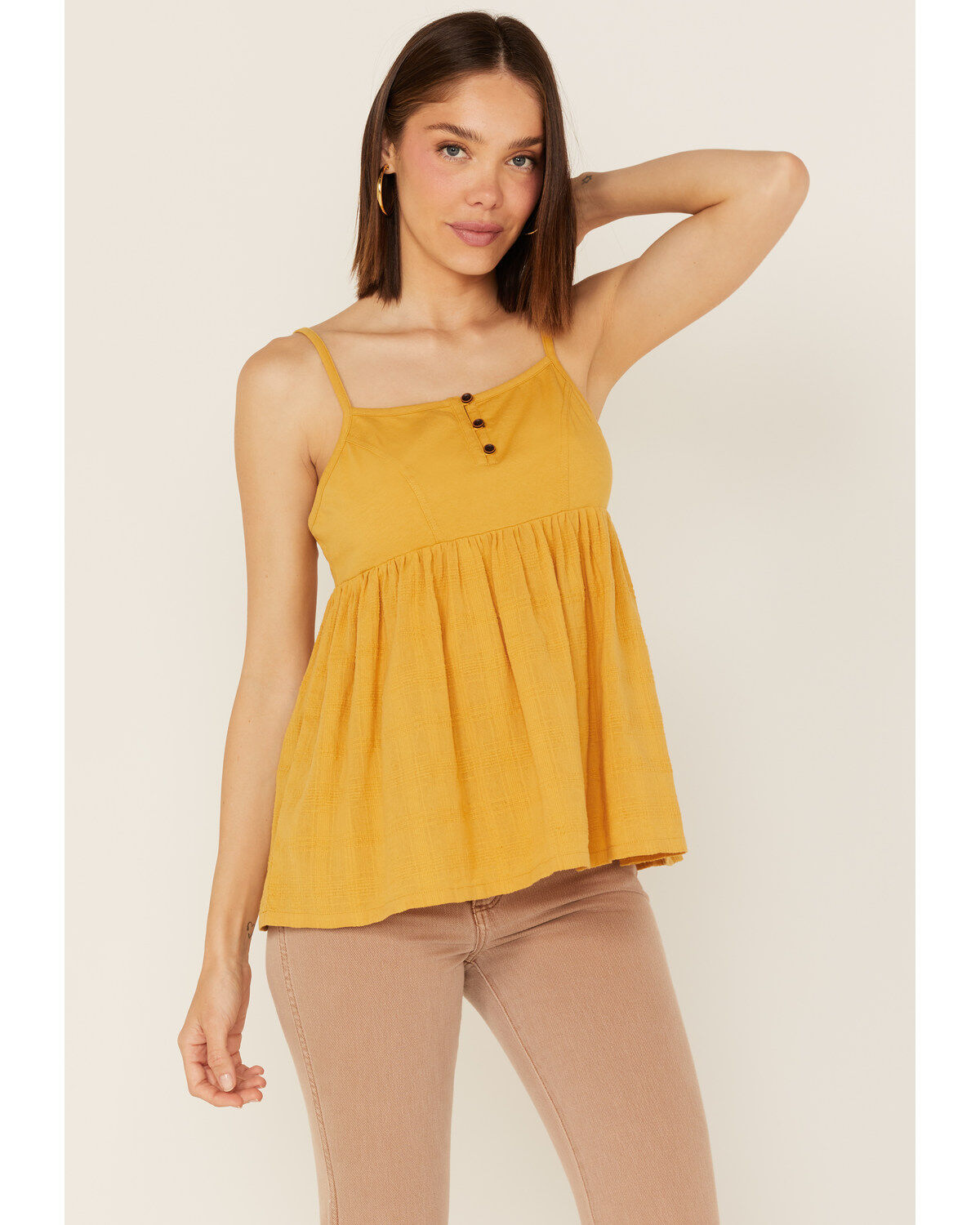 Cleo + Wolf Women's Knit Babydoll Tank Top