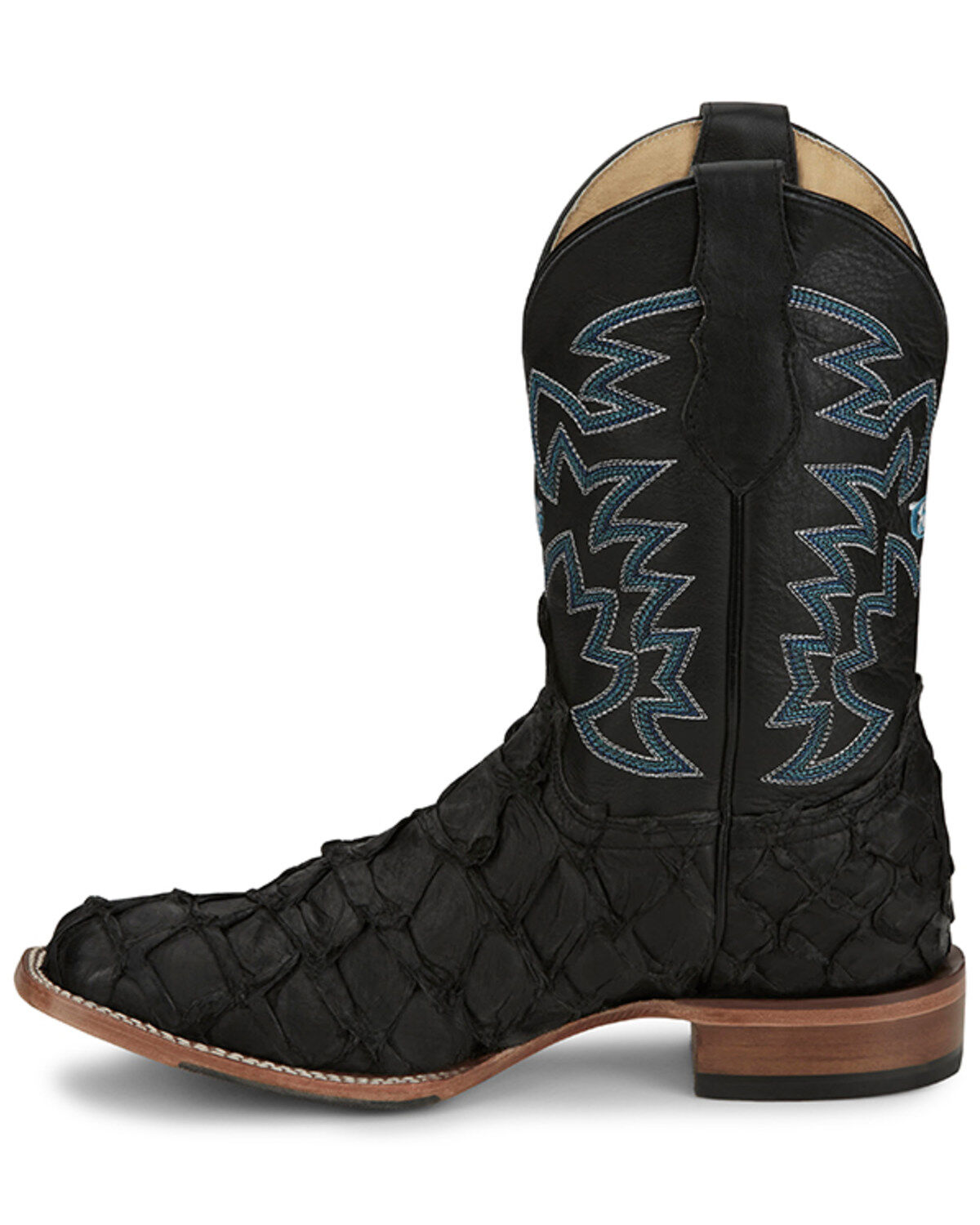 Justin Men's Ocean Front Exotic Pirarucu Western Boots - Broad Square Toe