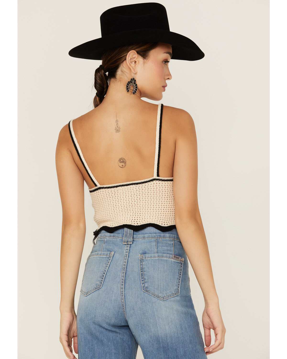 Flying Tomato Women's Contrast Knit Sweater Cami