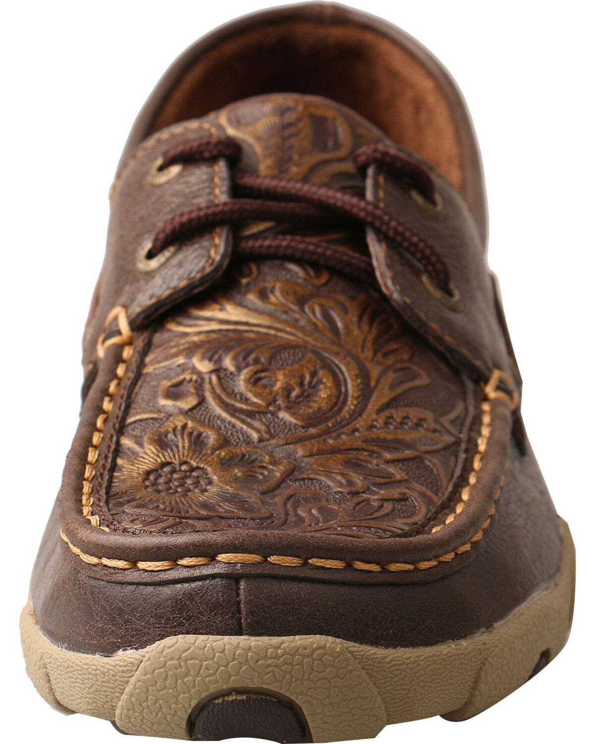 Twisted X Women's Tooled Boat Shoe Driving Mocs