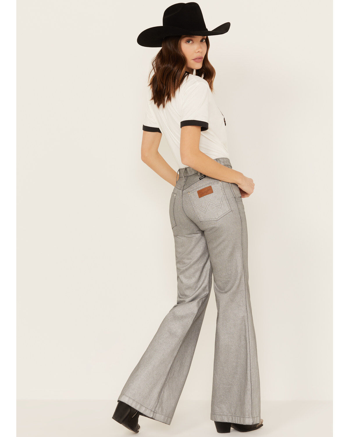 Wrangler X Fender Women's Metallic Wanderer Flare Jeans