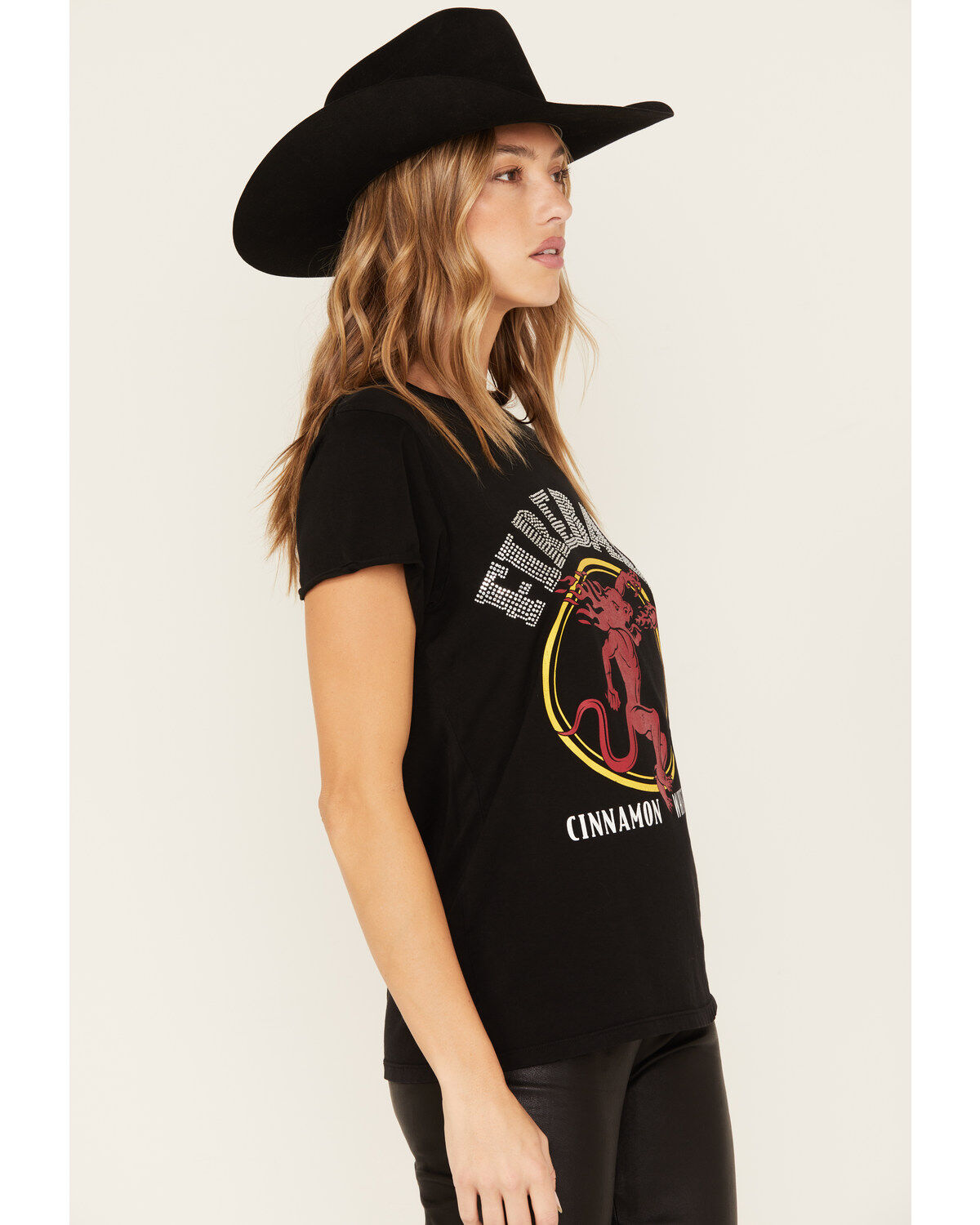 Recycled Karma Women's Fireball Rhinestone Graphic Tee