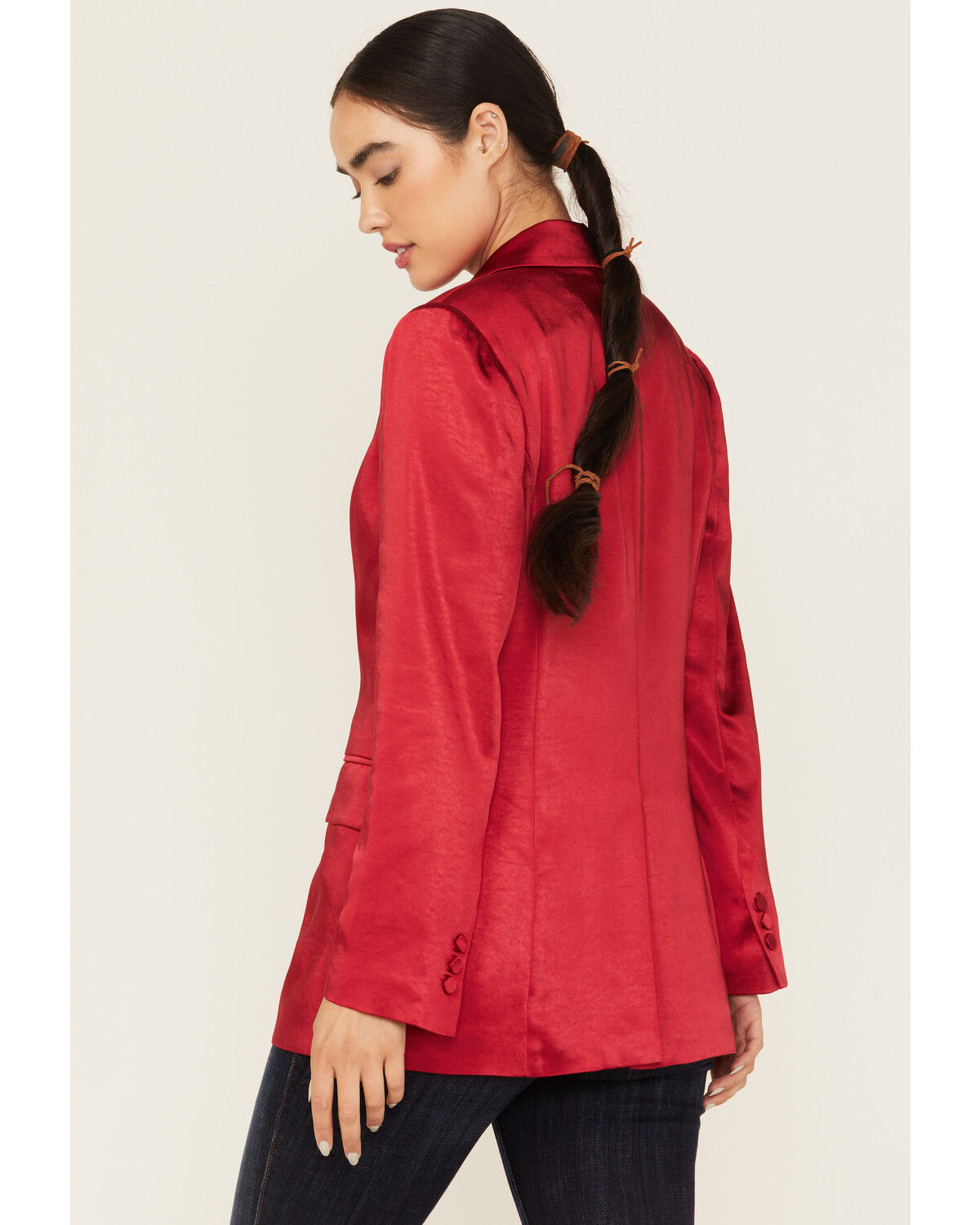 Skies are Blue Women's Satin Blazer