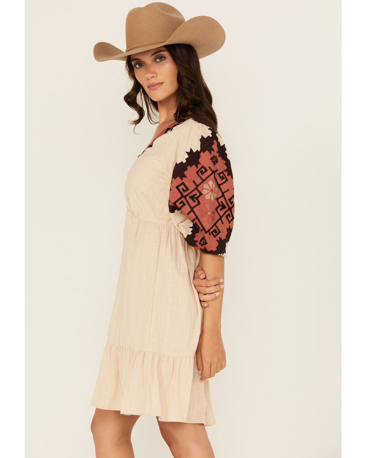Shyanne Women's Embroidered Quarter Sleeve Mini Dress