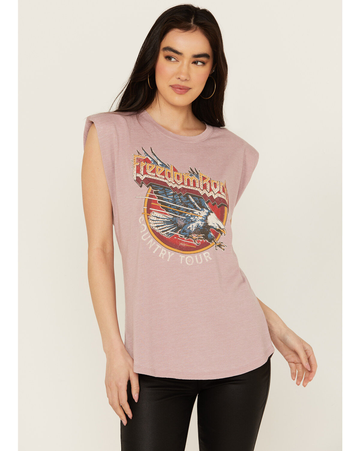 Blended Women's Freedom Rock Shoulder Pad Muscle Tee
