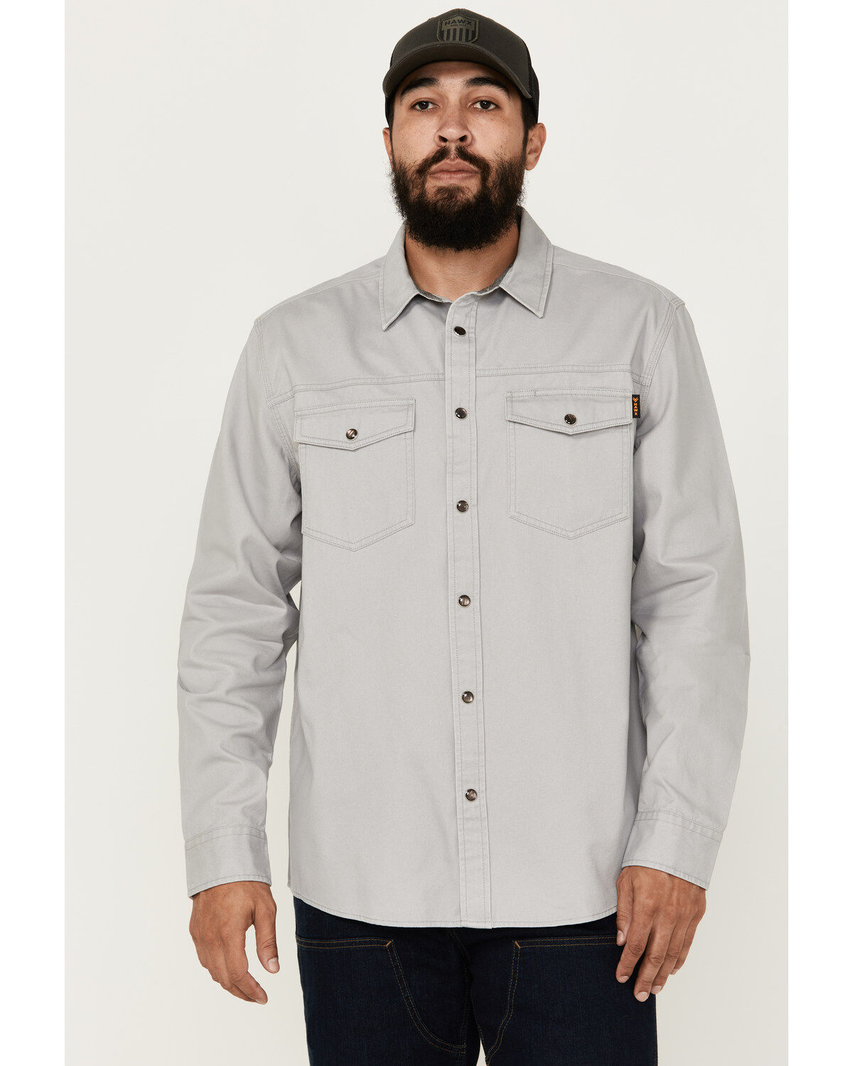 Hawx Men's All Out Woven Solid Long Sleeve Snap Work Shirt - Tall