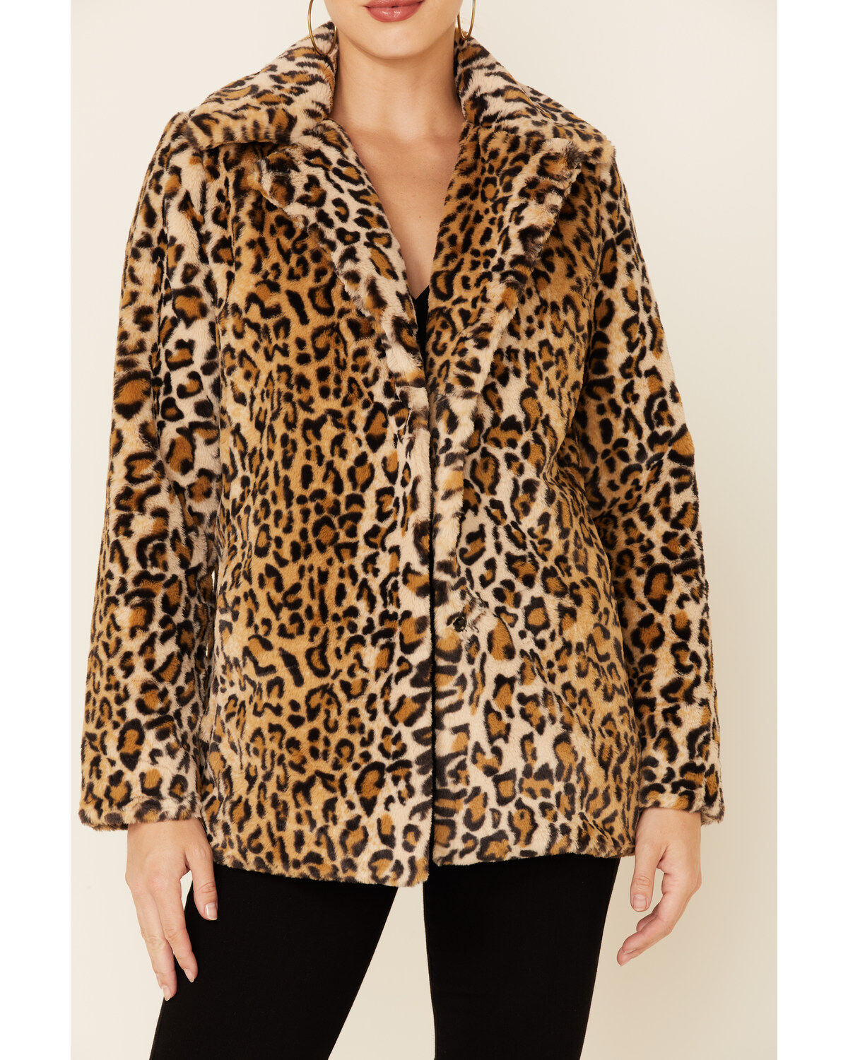 Shyanne Women's Cheetah Print Faux Fur Snap-Front Long Jacket