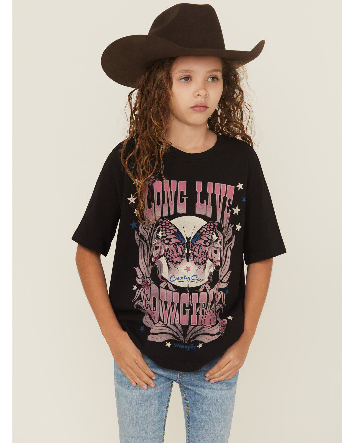 Wrangler X Lainey Girls' Long Live Cowgirls Short Sleeve Graphic Tee