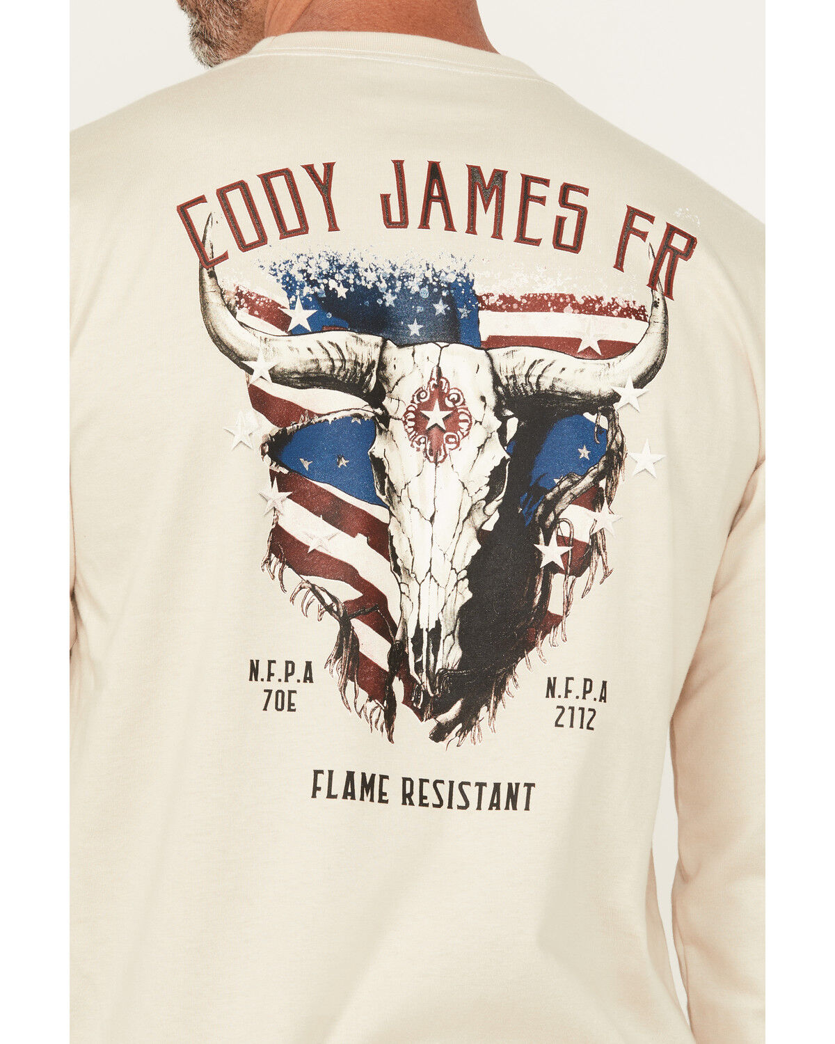 Cody James Men's FR Bull Long Sleeve Graphic Work T-Shirt