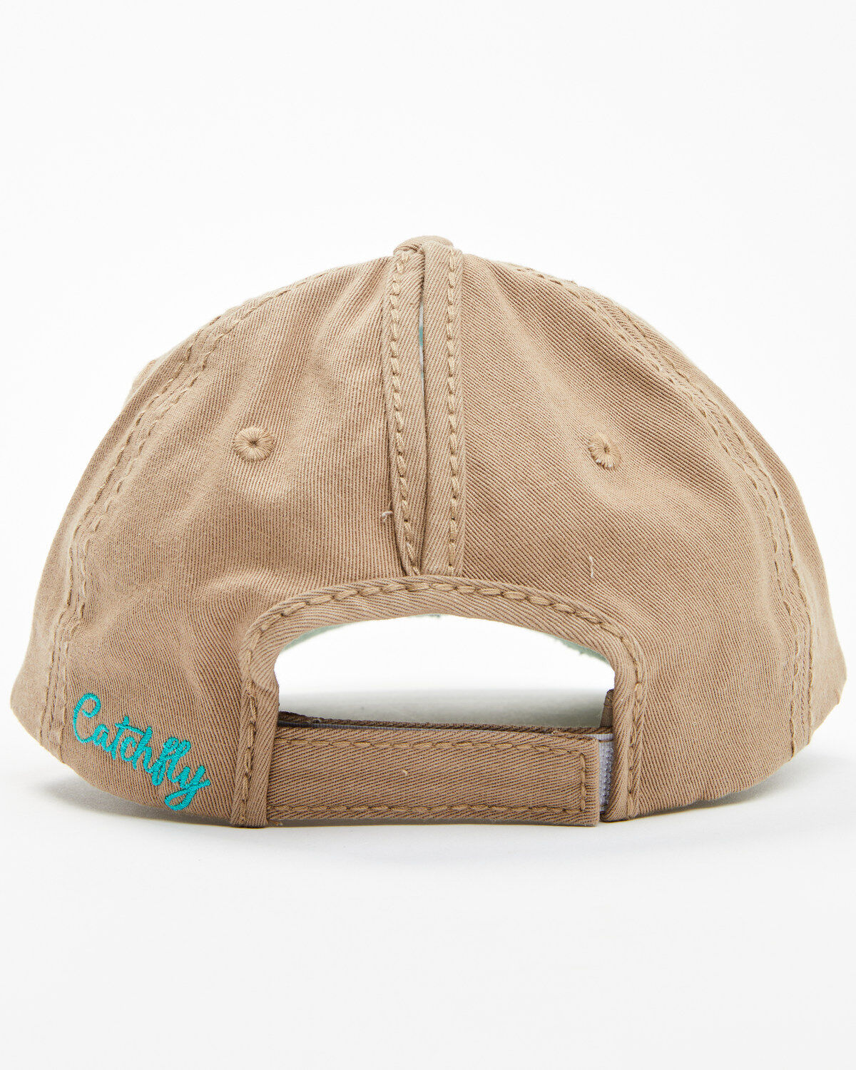 Catchfly Women's Southwestern Print Embroidered Distressed Ponytail Ball Cap