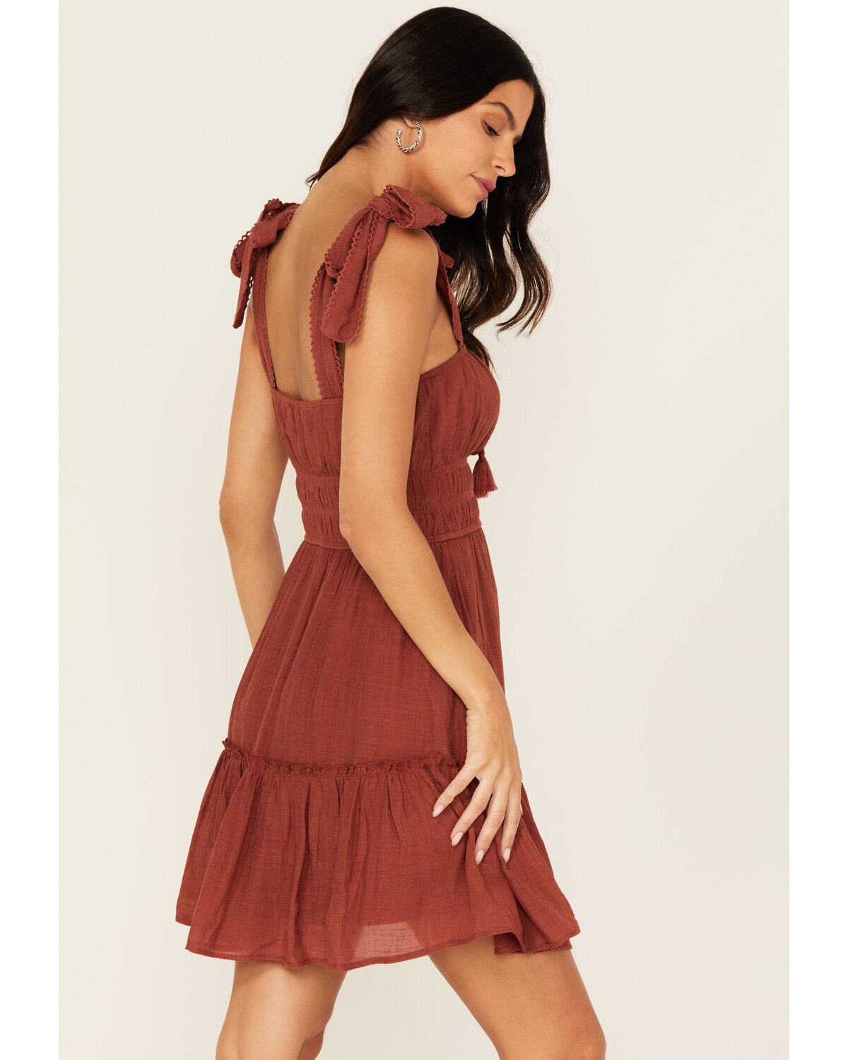 Trixxi Women's Smocked Waist Mini Dress