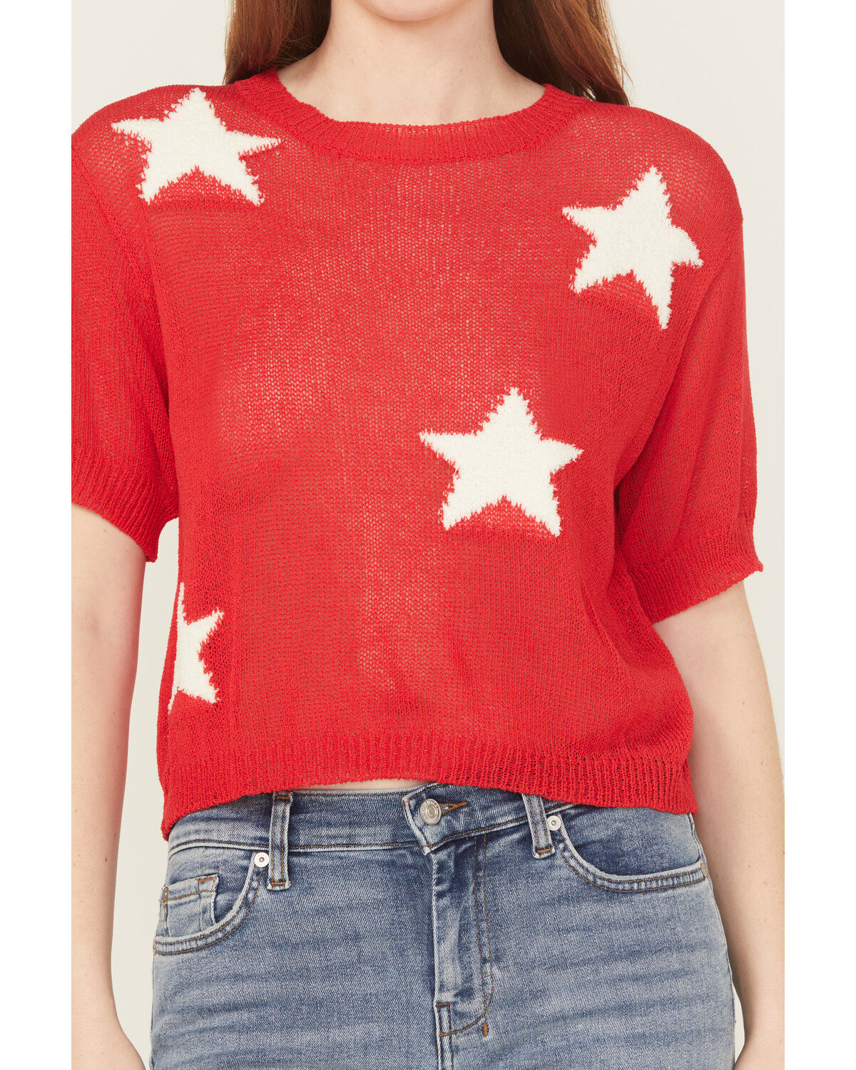 Rock & Roll Denim Women's Star Short Sleeve Sweater Tee