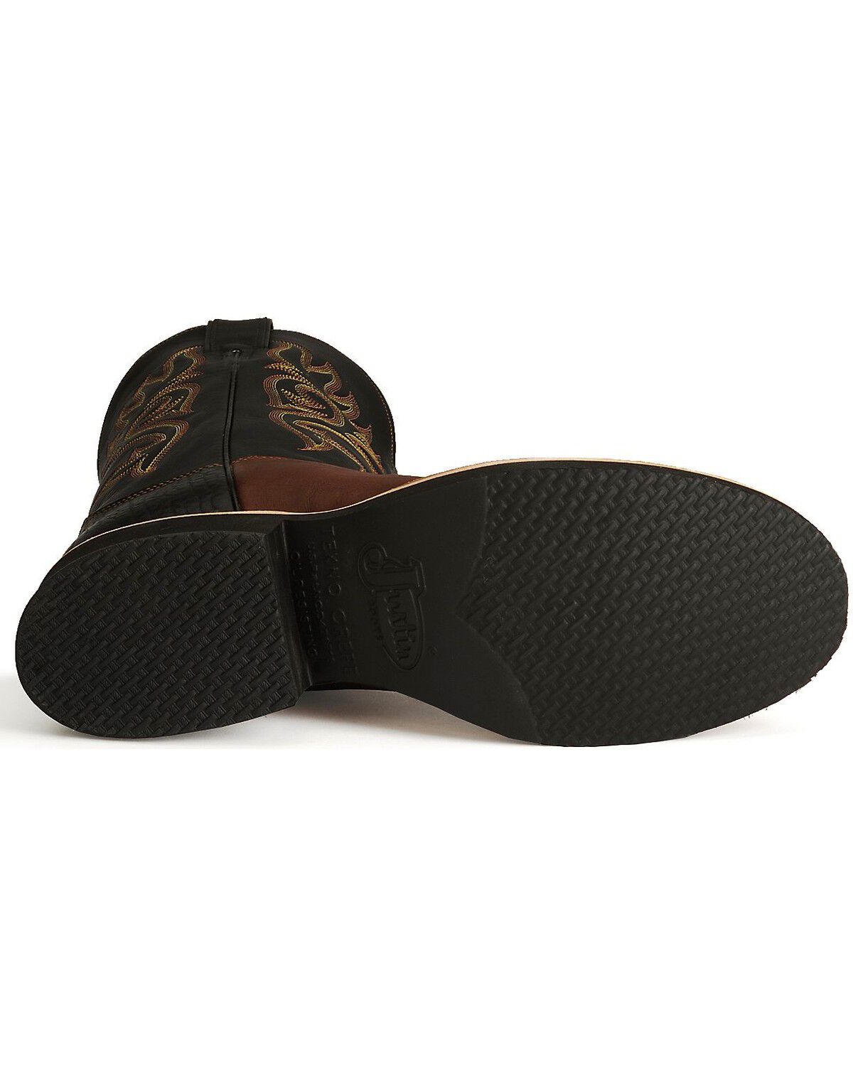 Justin Men's Paluxy Brown Tekno Crepe Cowboy Boots - Round Toe