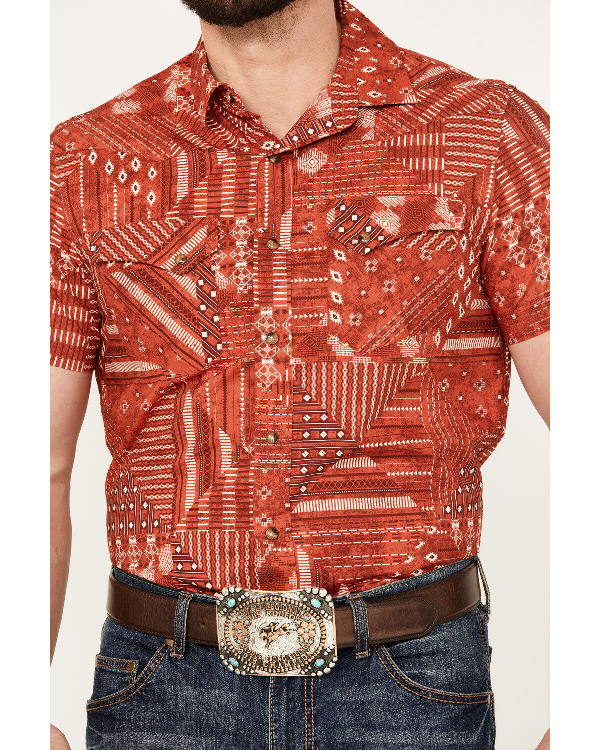 Pendleton Men's Laramie Bandana Print Short Sleeve Western Snap Shirt