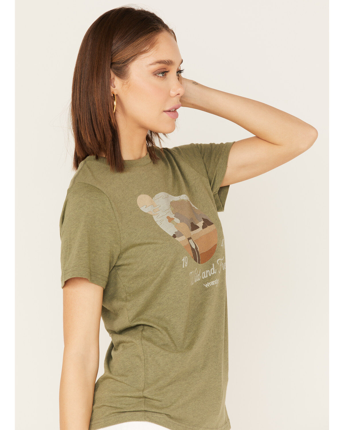 Wrangler Women's Boot Barn Exclusive Wild & Free Desert Scene Logo Short Sleeve Graphic Tee