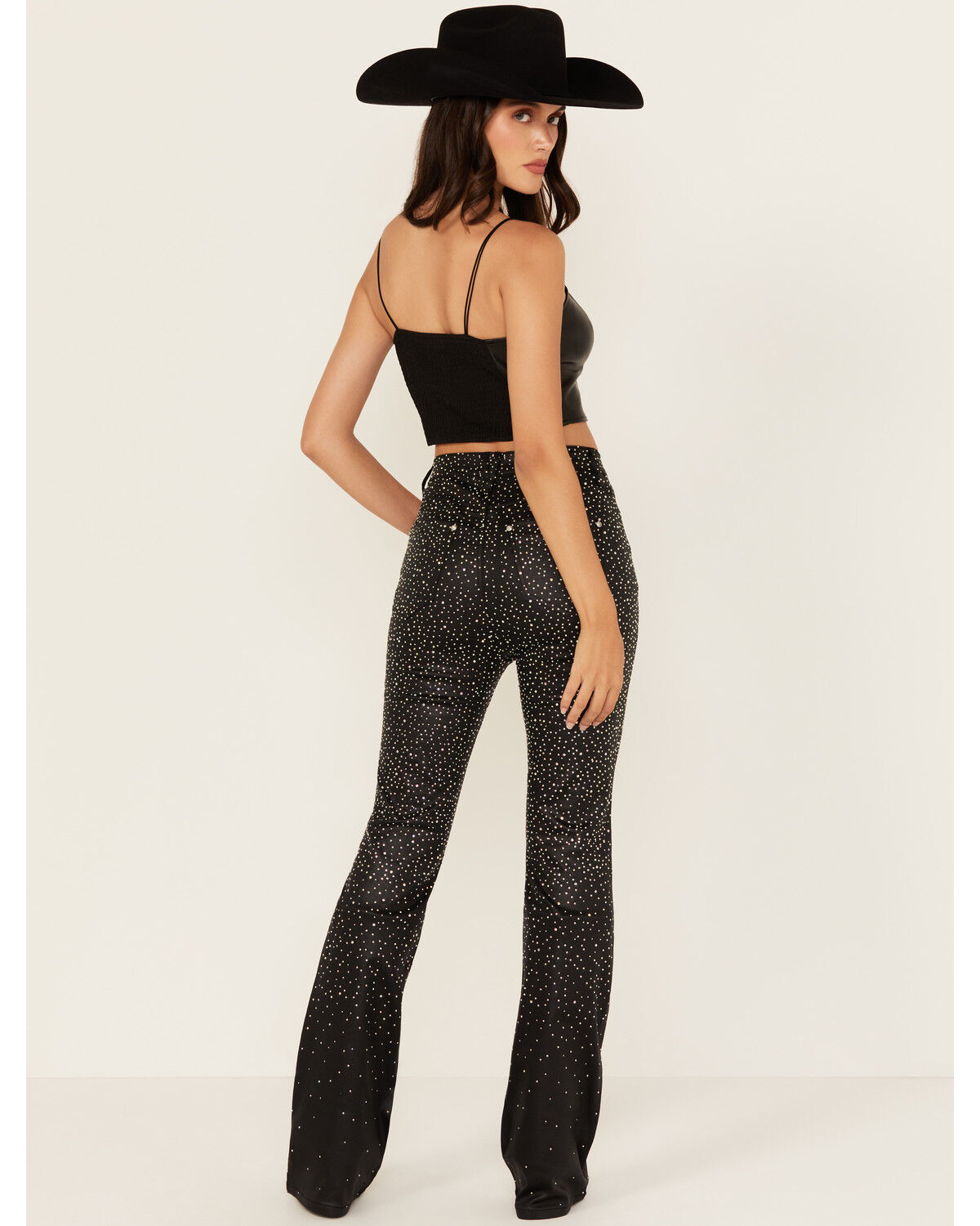 Vibrant Denim Women's Embellished High Rise Flare Pants