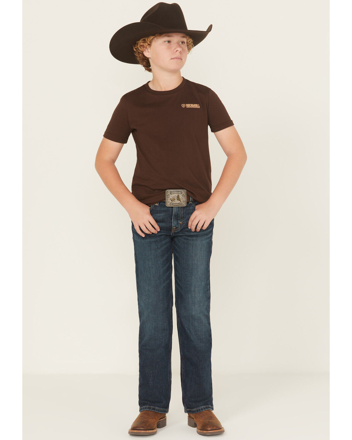Ariat Boys' B4 Chief Legacy Pocket Relaxed Bootcut Stretch Denim Jeans