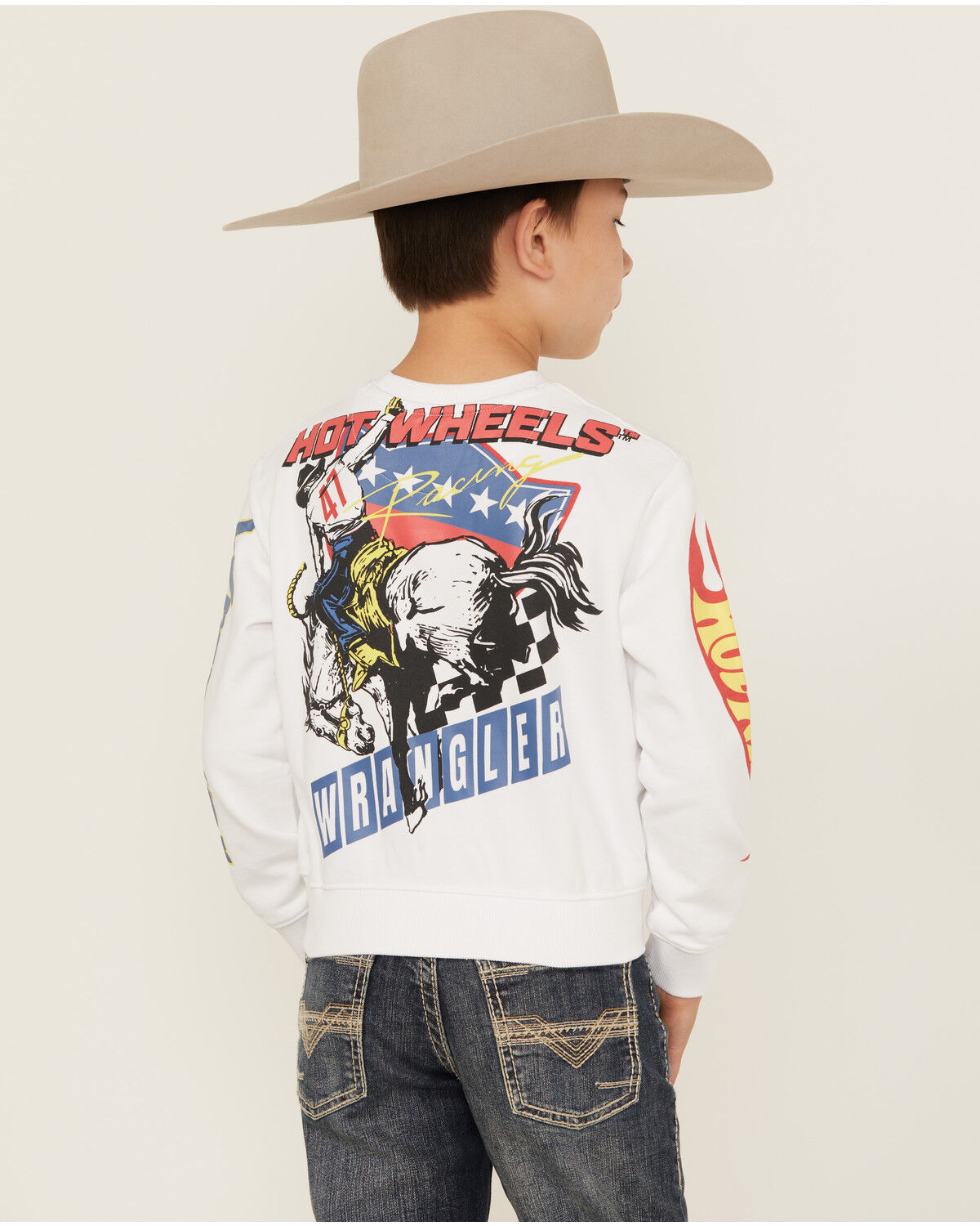 Wrangler® x Hot Wheels® Boys' Rodeo Crew Neck Sweatshirt