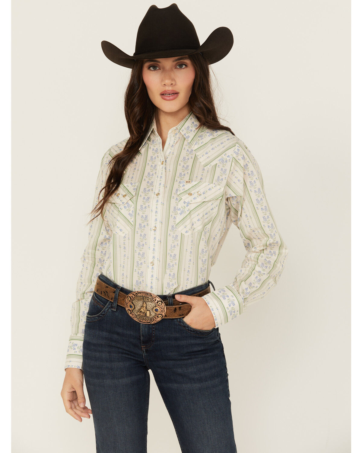 Cowboygirl by Jenna Paulette Women's Wallpaper Long Sleeve Pearl Snap Western Shirt