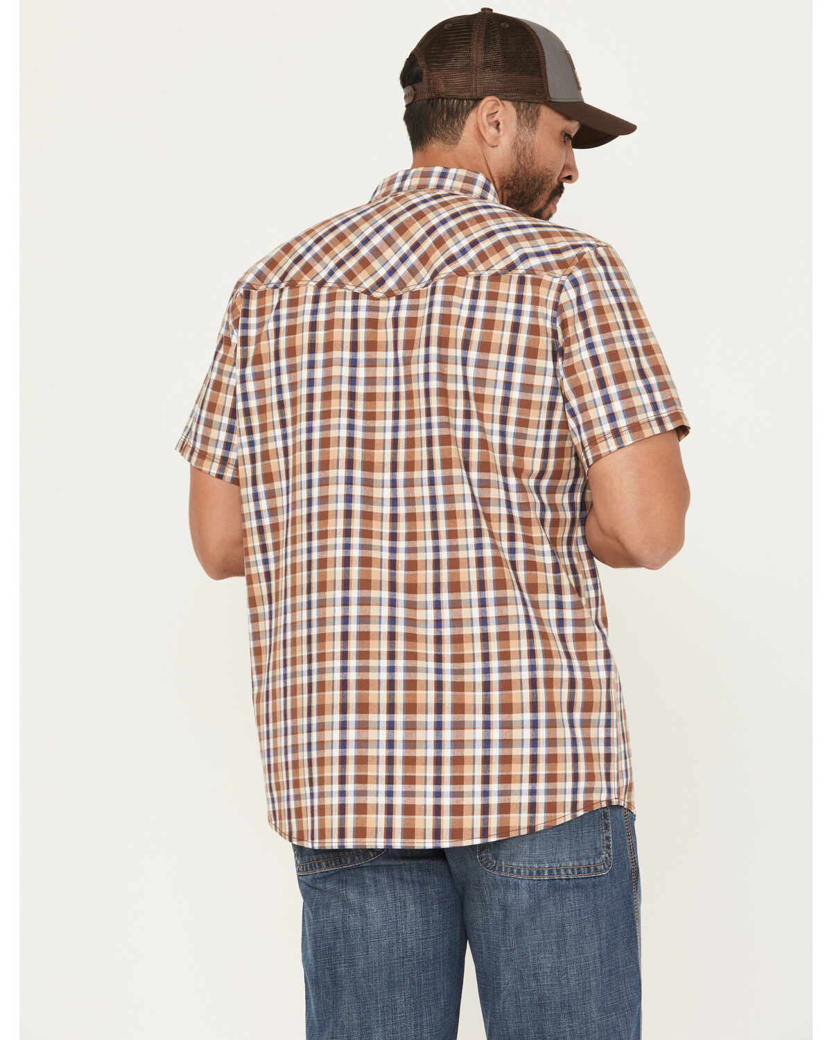 Brothers And Sons Men's Tehama Plaid Print Short Sleeve Button-Down Western Shirt