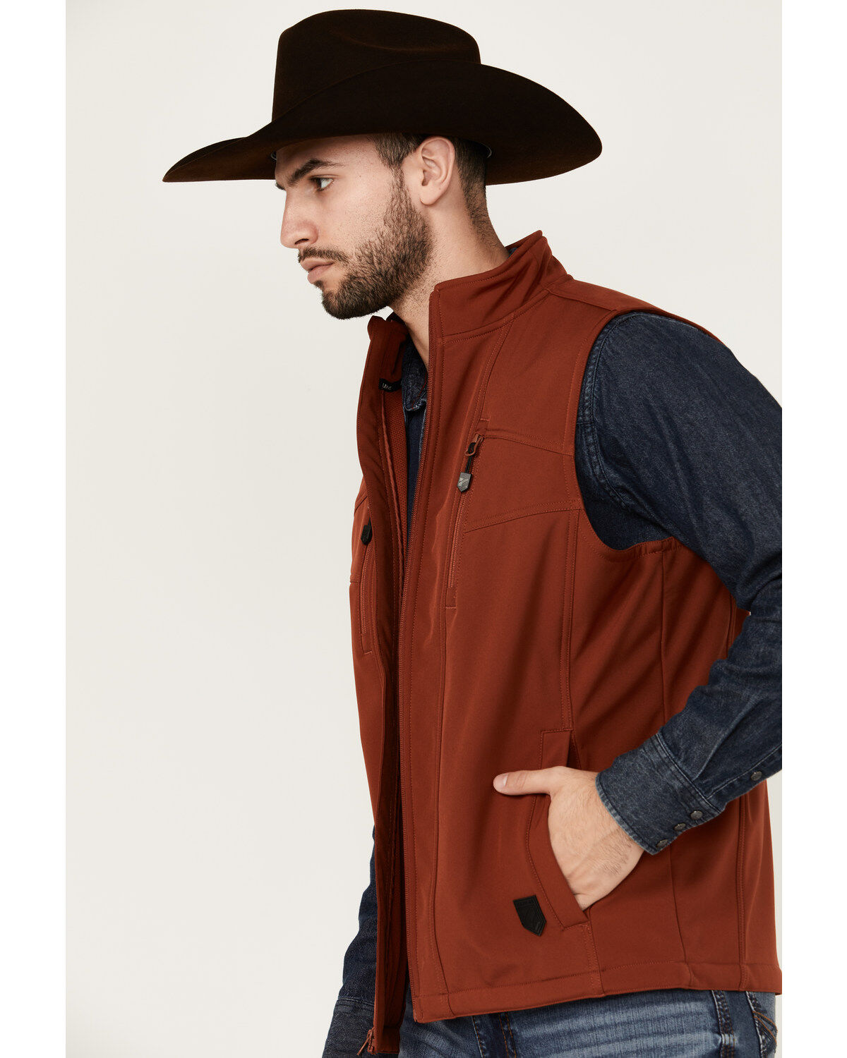 RANK 45® Men's Ralington Embroidered Softshell Vest