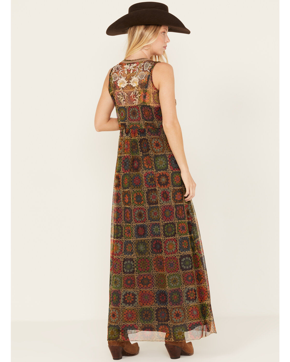 Johnny Was Women's Sleeveless Floral Bitola Mesh Slip Dress