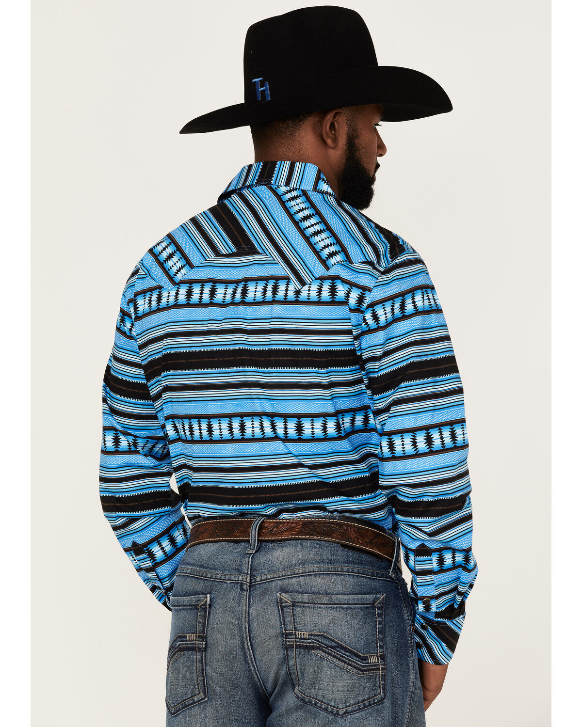 Rock & Roll Denim Men's Horizontal Southwestern Print Long Sleeve Snap Western Shirt