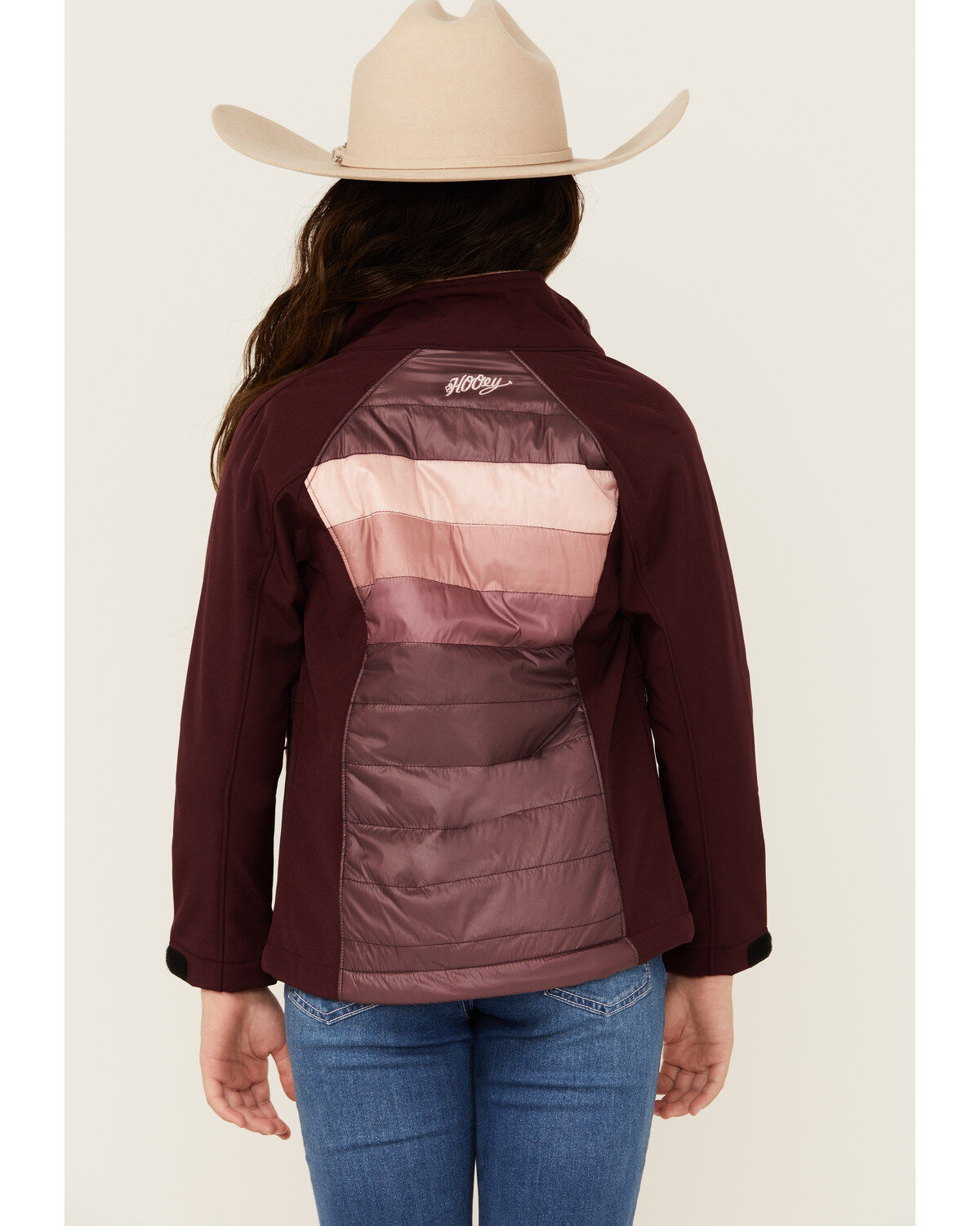 Hooey Girls' Port Striped Quilted Softshell Jacket