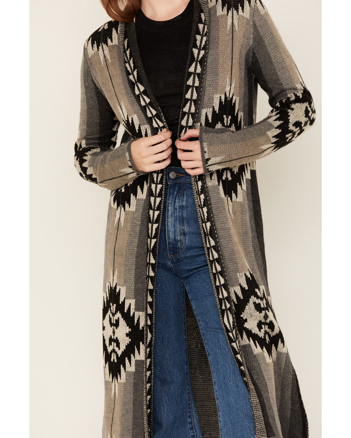 Rock & Roll Denim Women's Southwestern Print Duster Cardigan