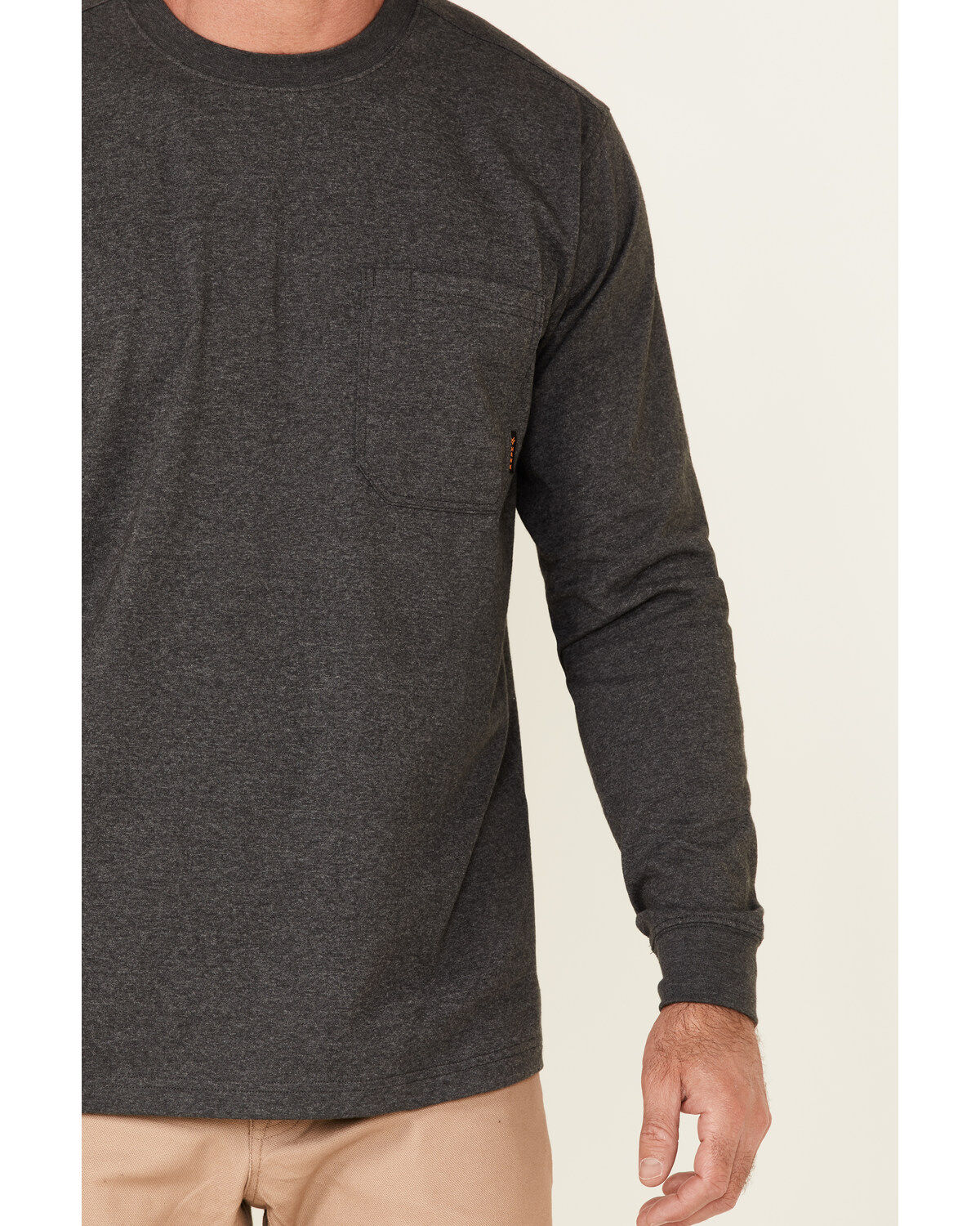 Hawx Men's Solid Charcoal Forge Long Sleeve Work Pocket T-Shirt - Tall