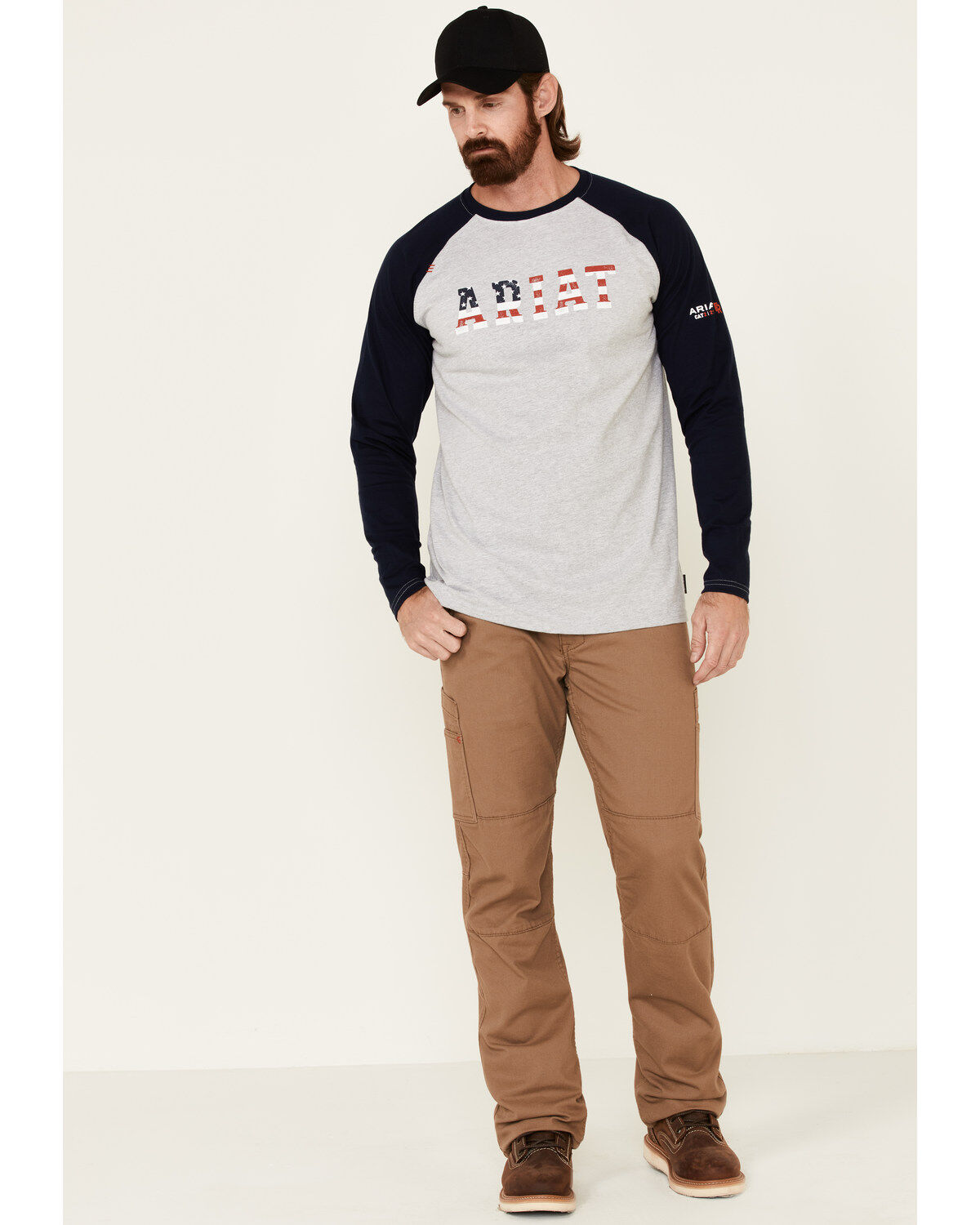 Ariat Men's FR Baseball Logo Crew Work Tee