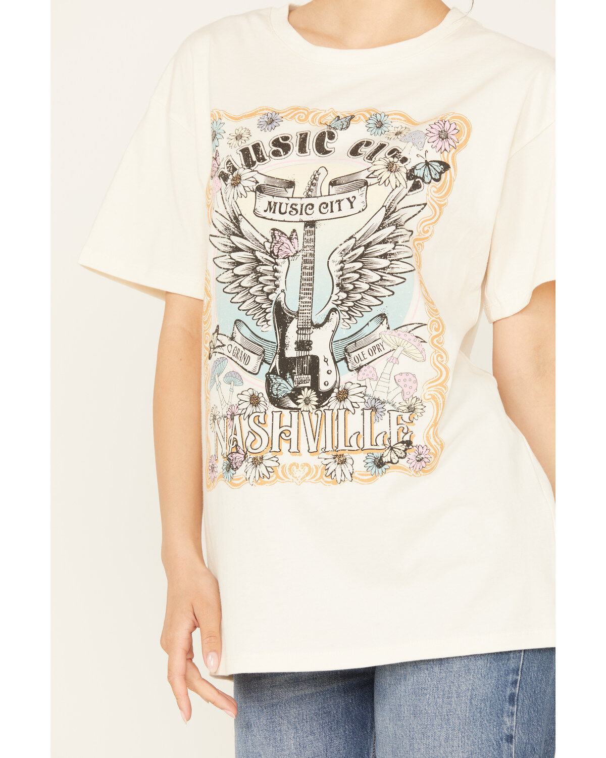 Somewhere West Women's Antique Nashville Music Short Sleeve Graphic Tee