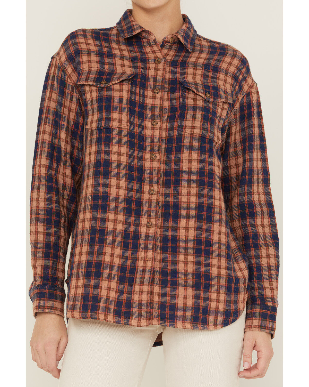 Cleo + Wolf Women's Breezy Springs Plaid Print Flannel Shirt