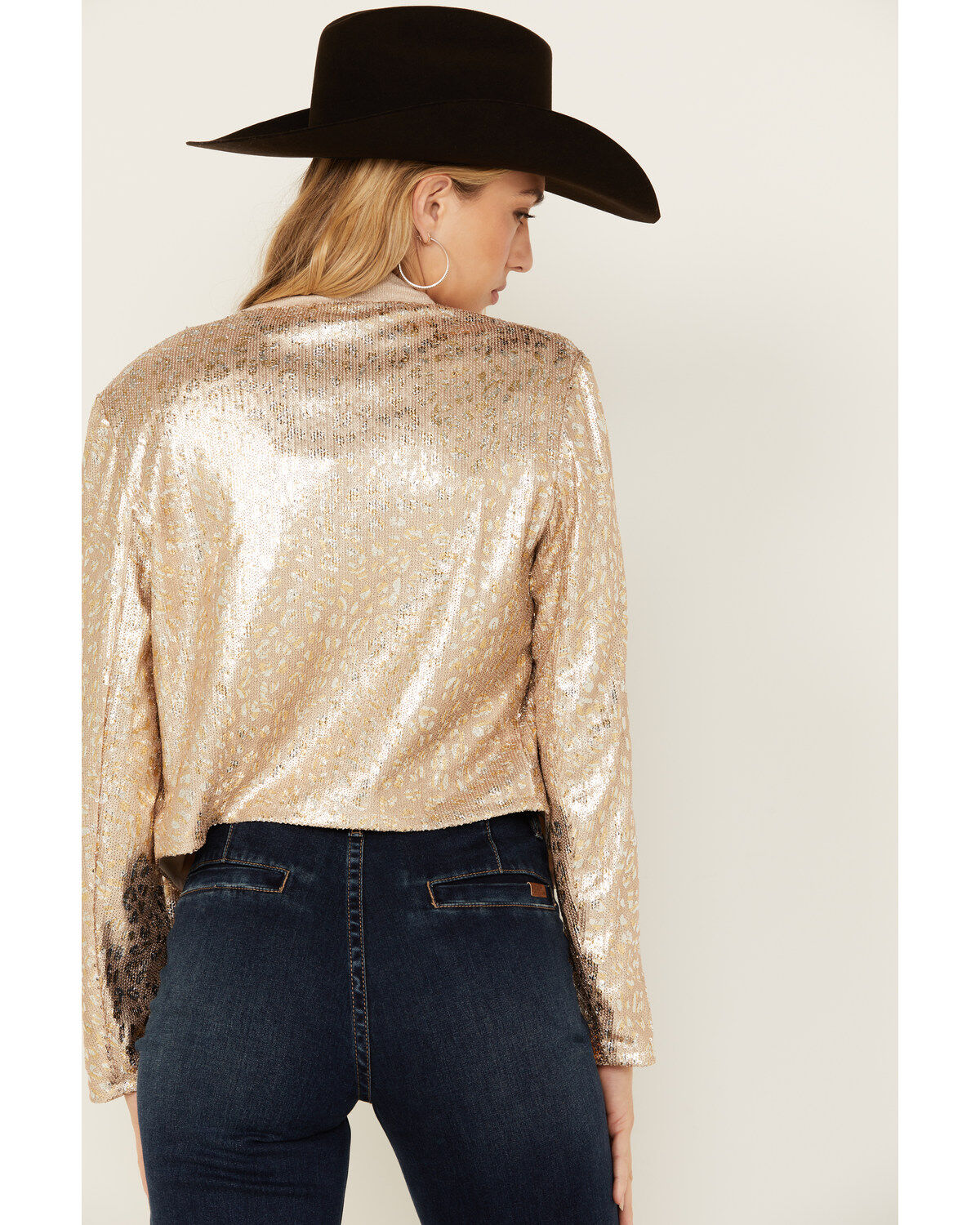 Miss Me Women's Sequins Cascade Front Jacket