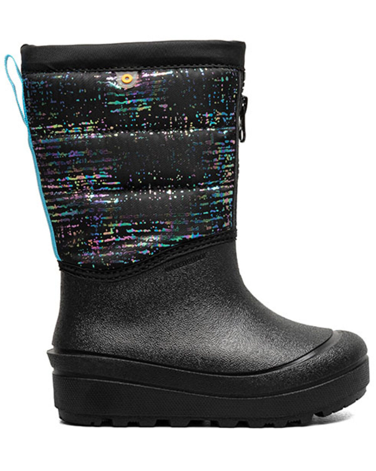 Bogs Girls' Snow Shell Zip Metallic Stripes Rubber Boots - Round Toe