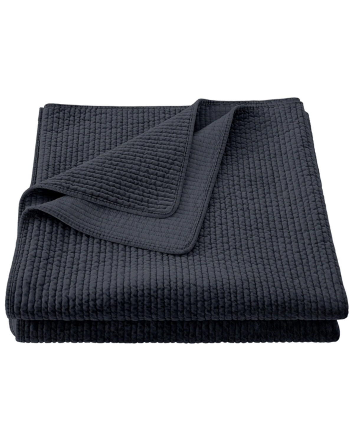 HiEnd Accents Navy Stonewashed Cotton & Velvet 3-Piece King Quilt Set