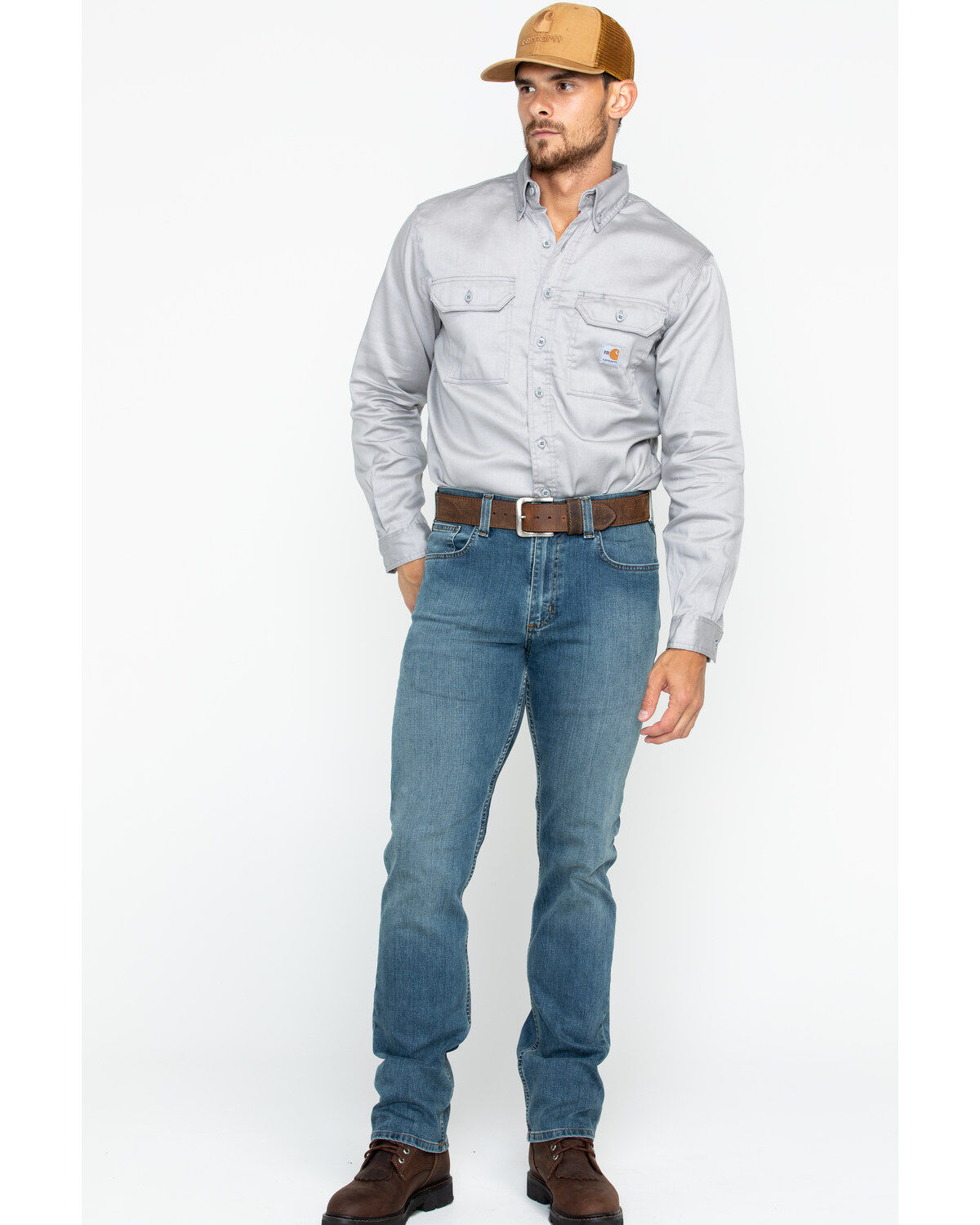 Carhartt Men's FR Solid Twill Long Sleeve Work Shirt