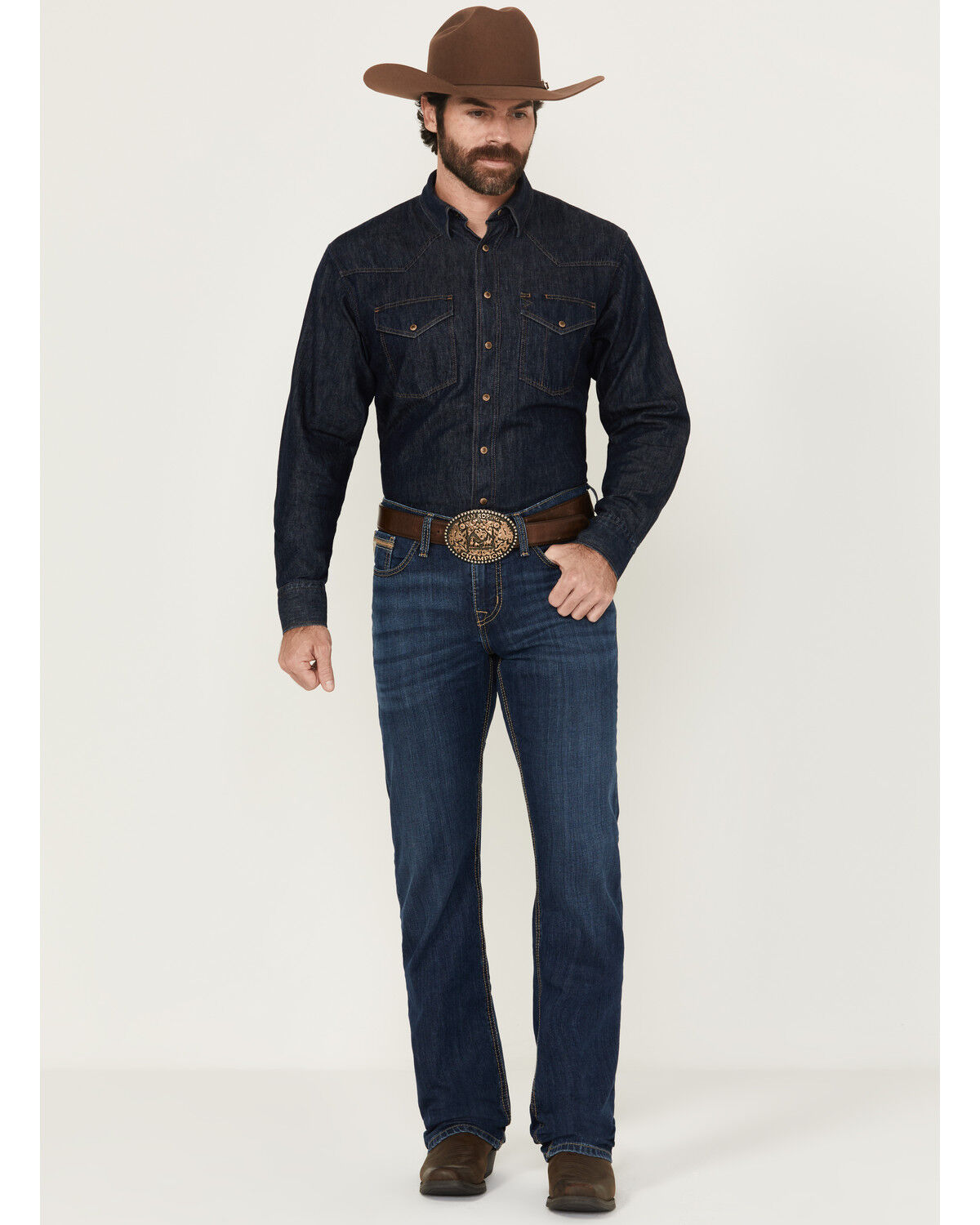 Cinch Men's Ian Dark Wash Slim Bootcut Performance Stretch Denim Jeans