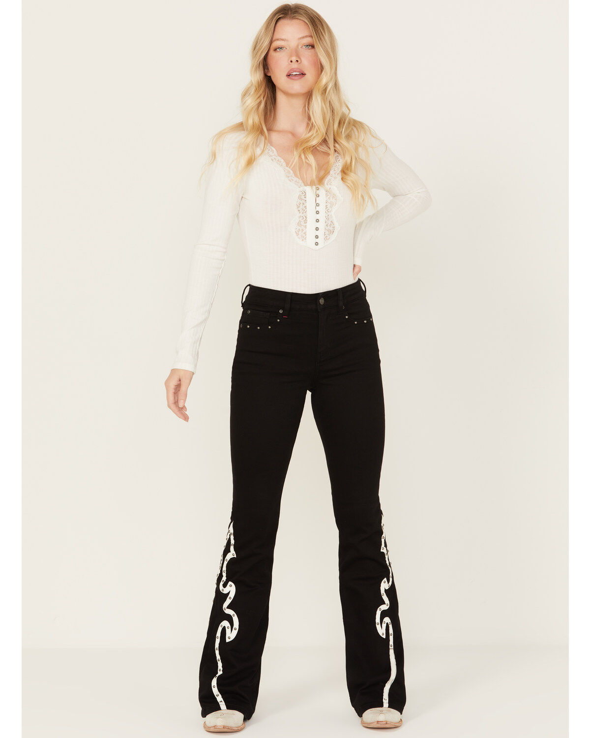 Idyllwind Women's Grove Western Pieced High Rise Gypsy Stretch Bootcut Jeans