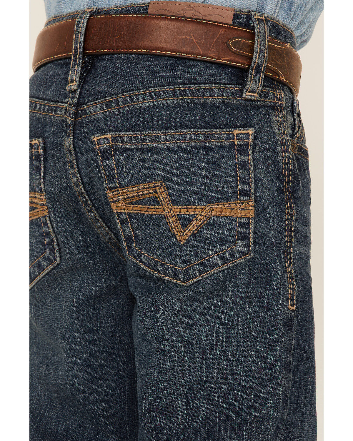 Cody James Boys' Saguaro Dark Wash Mid Rise Stretch Slim Bootcut Jeans