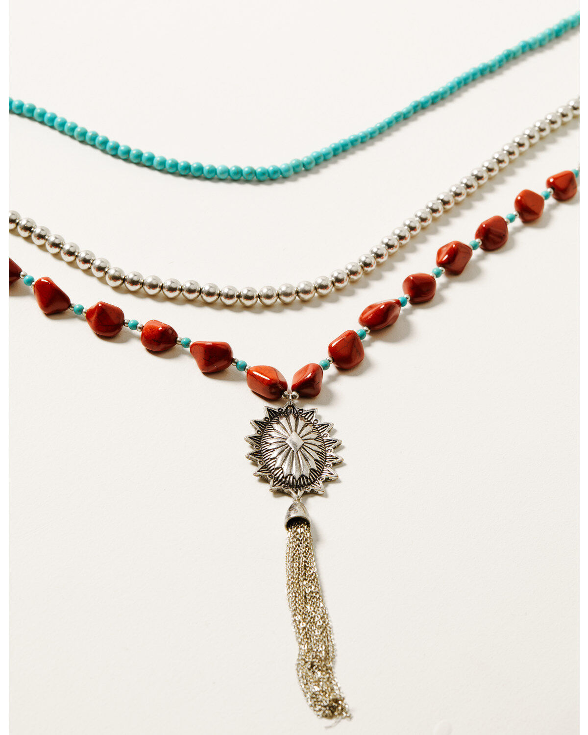 Shyanne Women's Canyon Sunset Concho Tassel Necklace