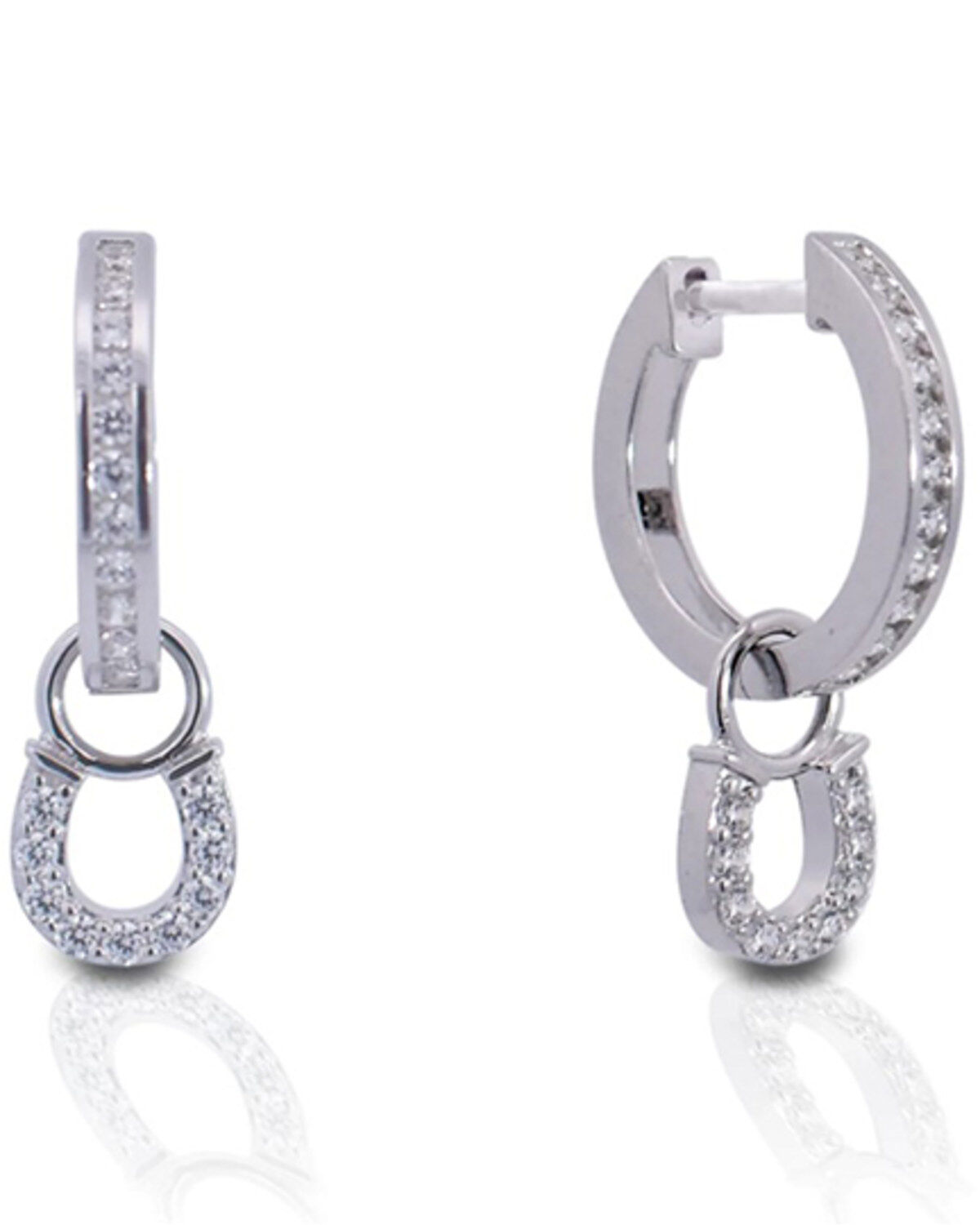 Kelly Herd Women's Sterling Silver Hanging Horseshoe Earrings