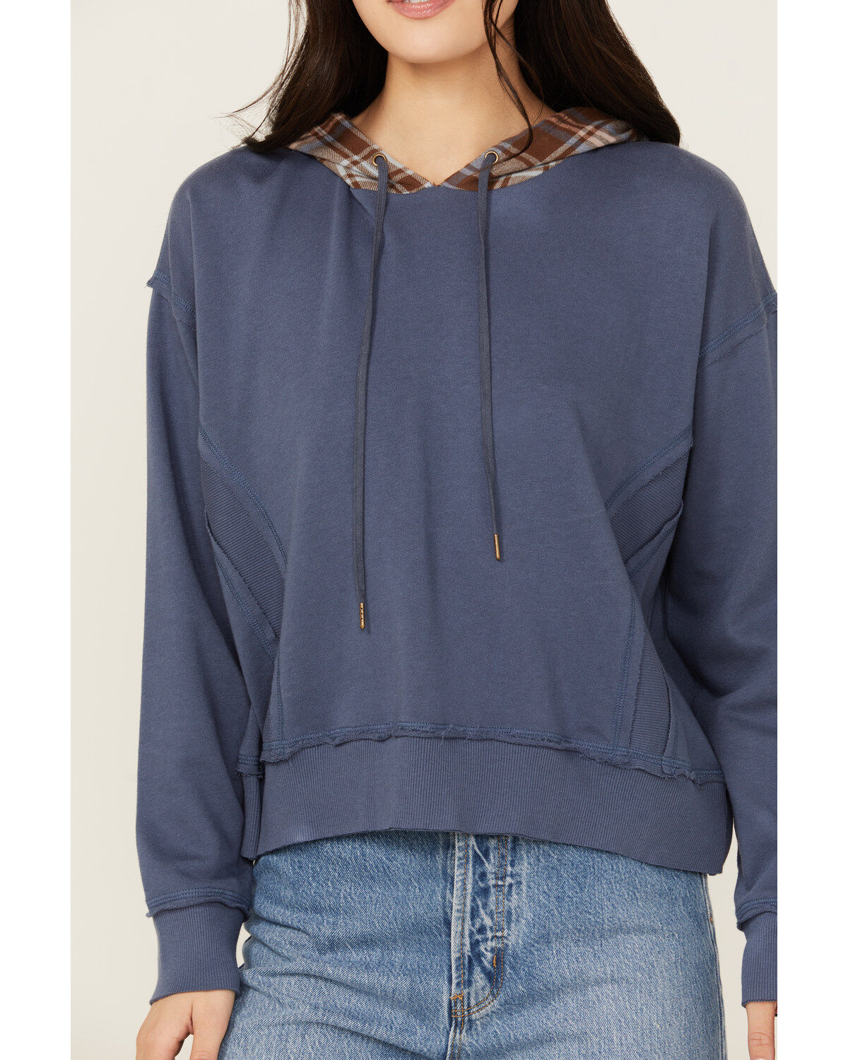 Cleo + Wolf Women's Amir Plaid Hooded Sweatshirt