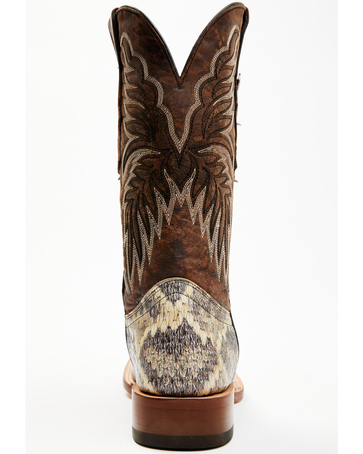 Tanner Mark Men's Rattlesnake Print Western Boots - Broad Square Toe