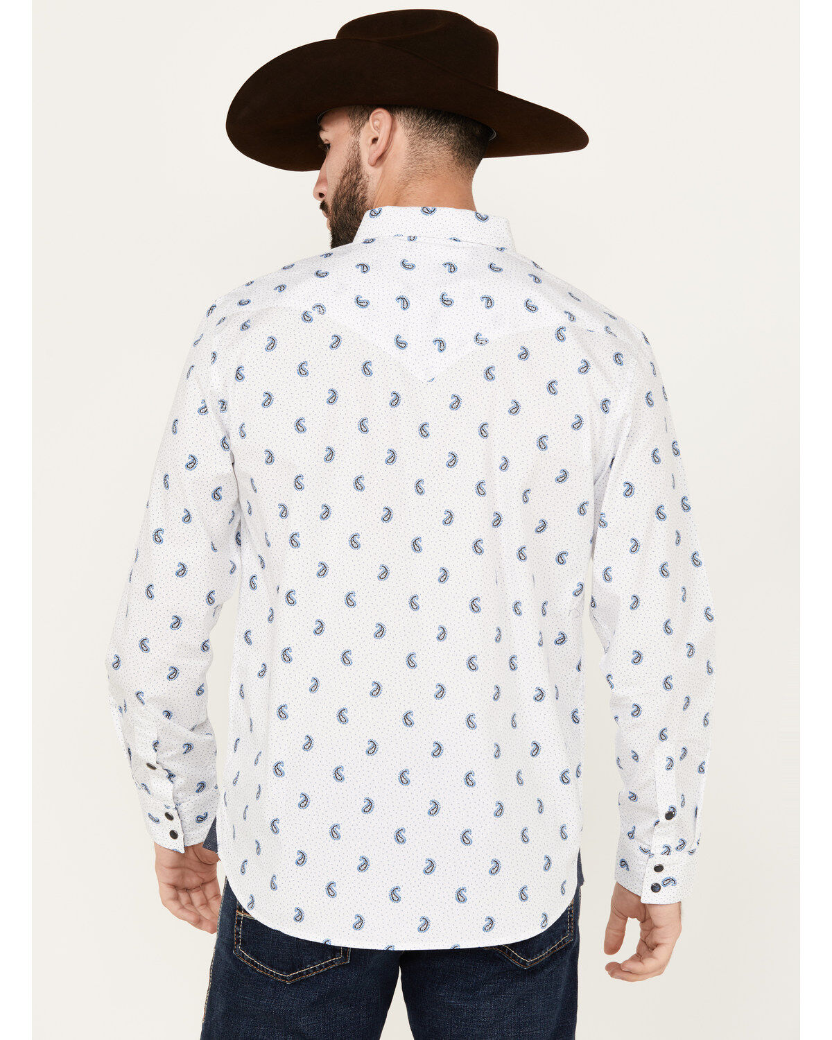 Moonshine Spirit Men's Attitude Paisley Print Long Sleeve Snap Western Shirt