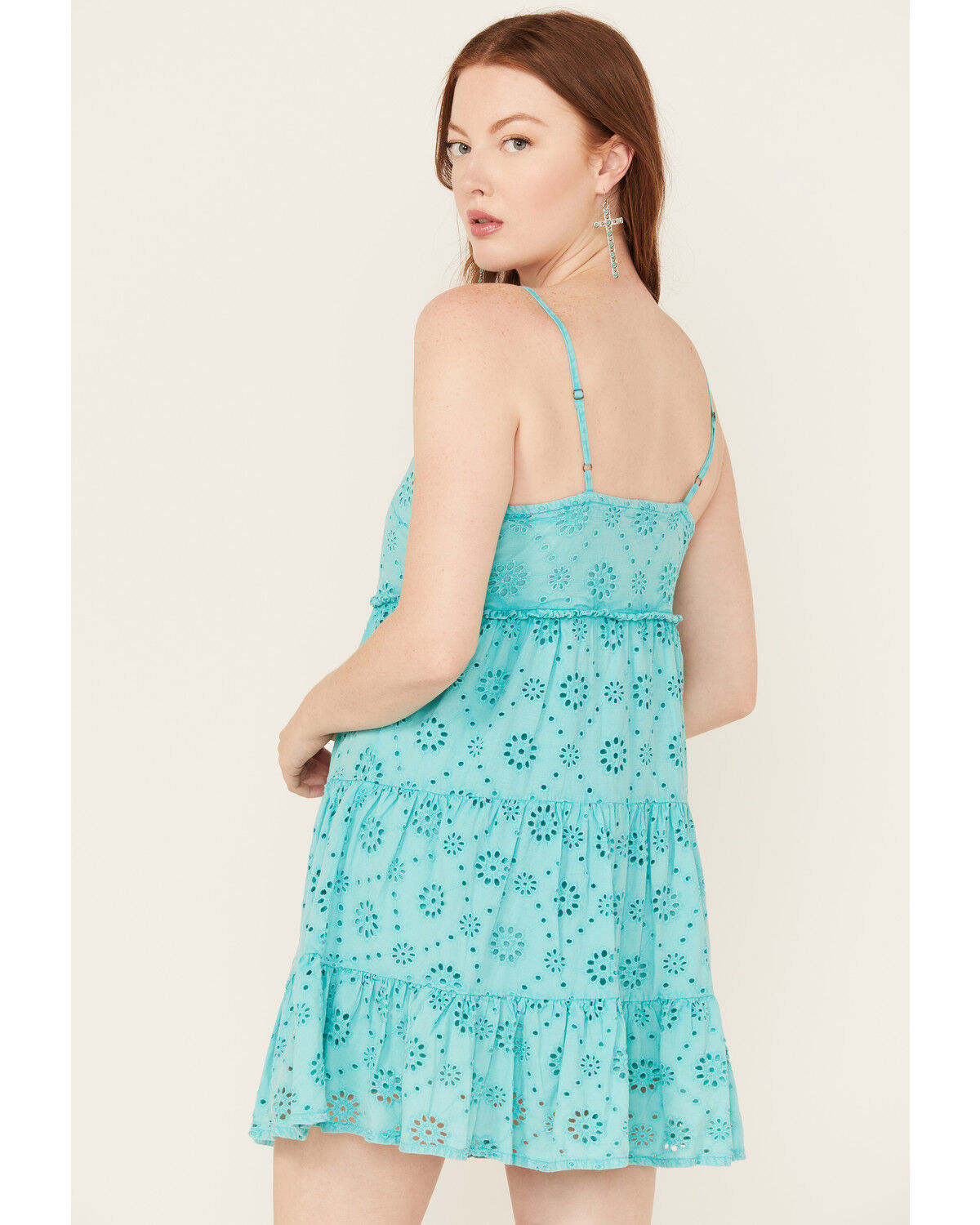 Rock & Roll Denim Women's Eyelet Sleeveless Mini Dress